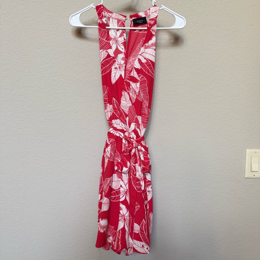 Vici Red and White Floral Dress